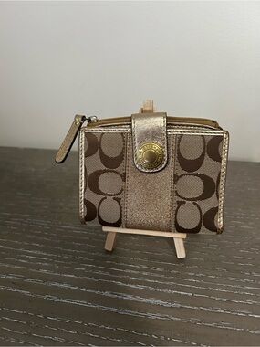 COACH Ergo Signature Wallet with signature 'C' canvas panels